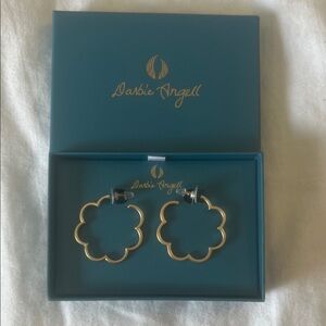 Darbie Angell Gold Flower Hoop Earrings
